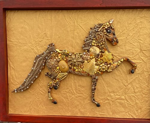 Customer photo review of Unfinished Wood Horse Parade Silhouette - Craft- up to 46" DIY