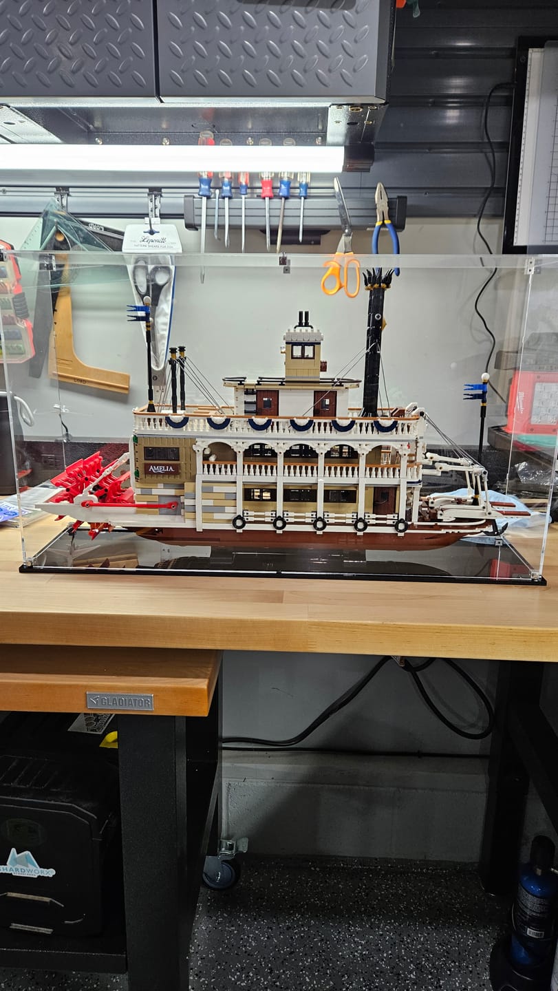 Customer photo review of Display Case for LEGO® 21356 Ideas River Steamboat