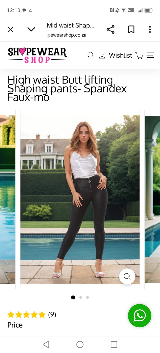 Customer photo review of Mid waist faux leather pants Butt lifting- matt black