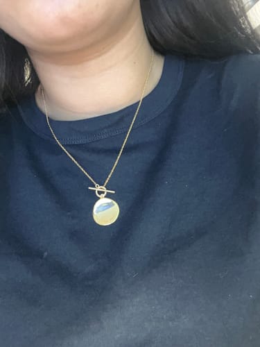 Customer photo review of Trust The Timing Necklace (Gold)