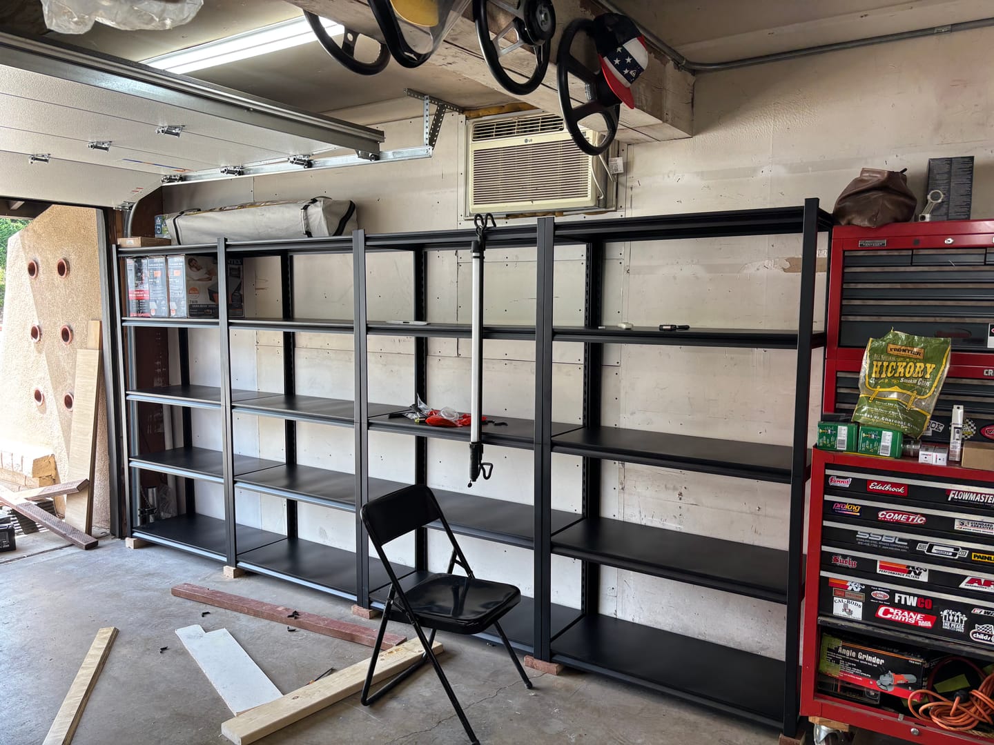 Customer photo review of REIBII 72" H Heavy Duty Garage Shelving, Adjustable Storage Shelving Basement Shelving for Warehouse