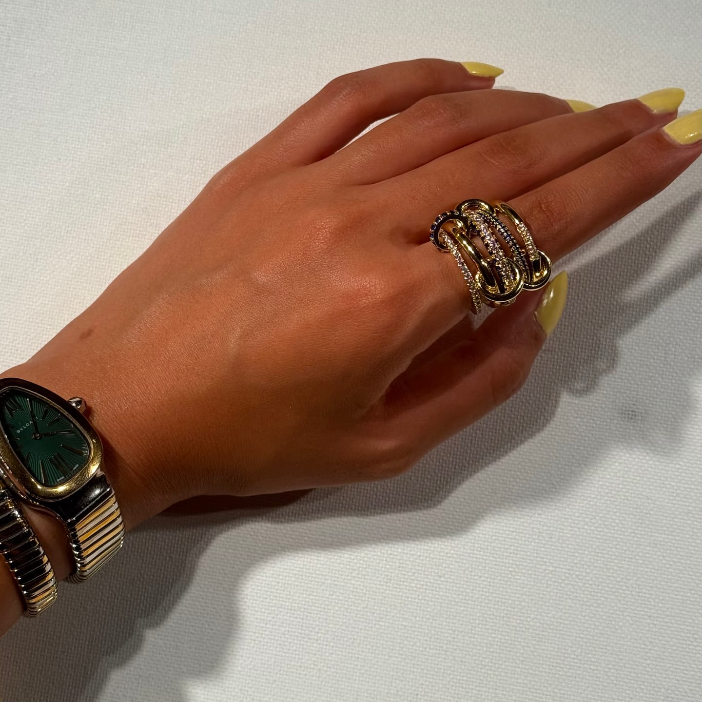 Customer photo review of Ivy Locked Ring Gold