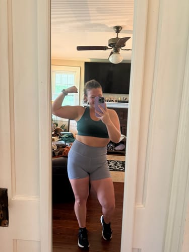 Customer photo review of Vivid Criss-Cross Sports Bra