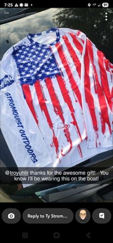 Customer photo review of American flag UV protection fishing shirt fishing jersey for fisherman A12