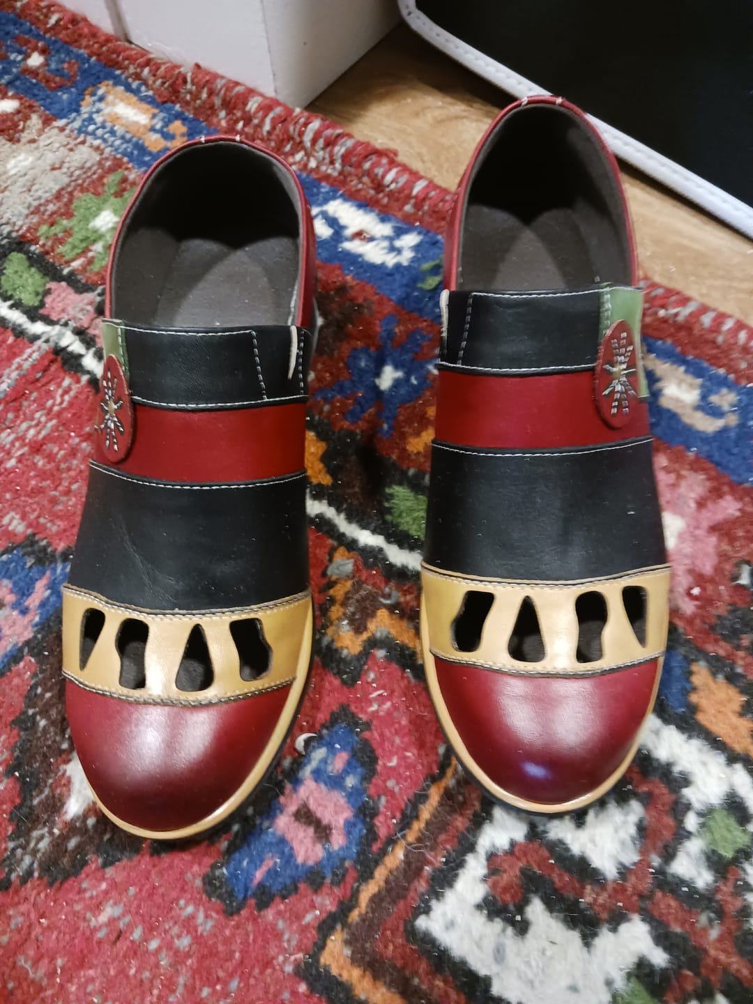 Customer photo review of Floral Color-Block Loafers Flats