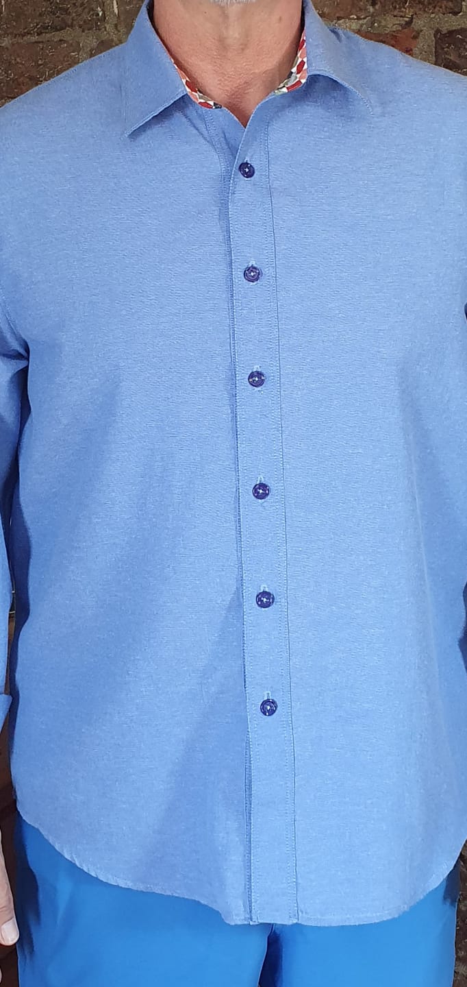 Customer photo review of Plain Blue Chambray Denim Fabric