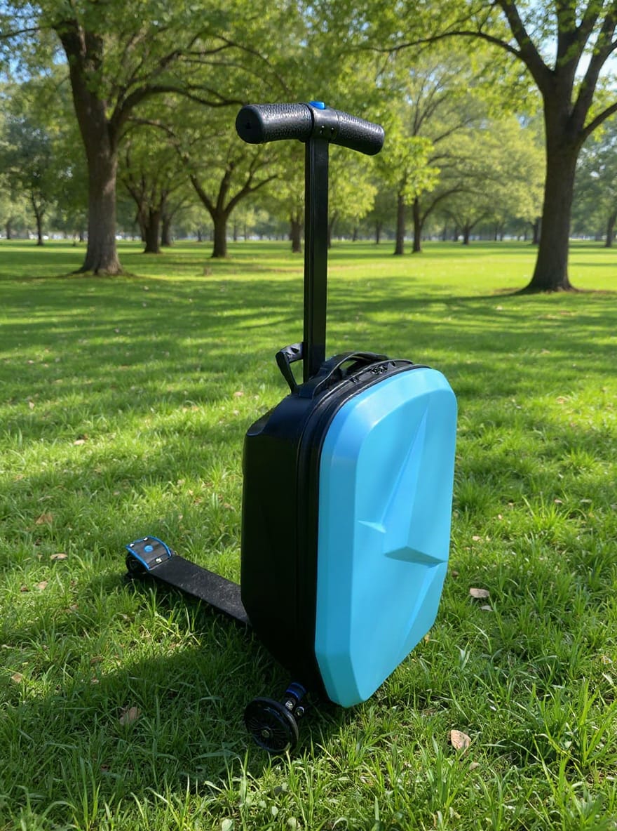 Customer photo review of Advwin Foldable Hardshell Scooter Suitcase