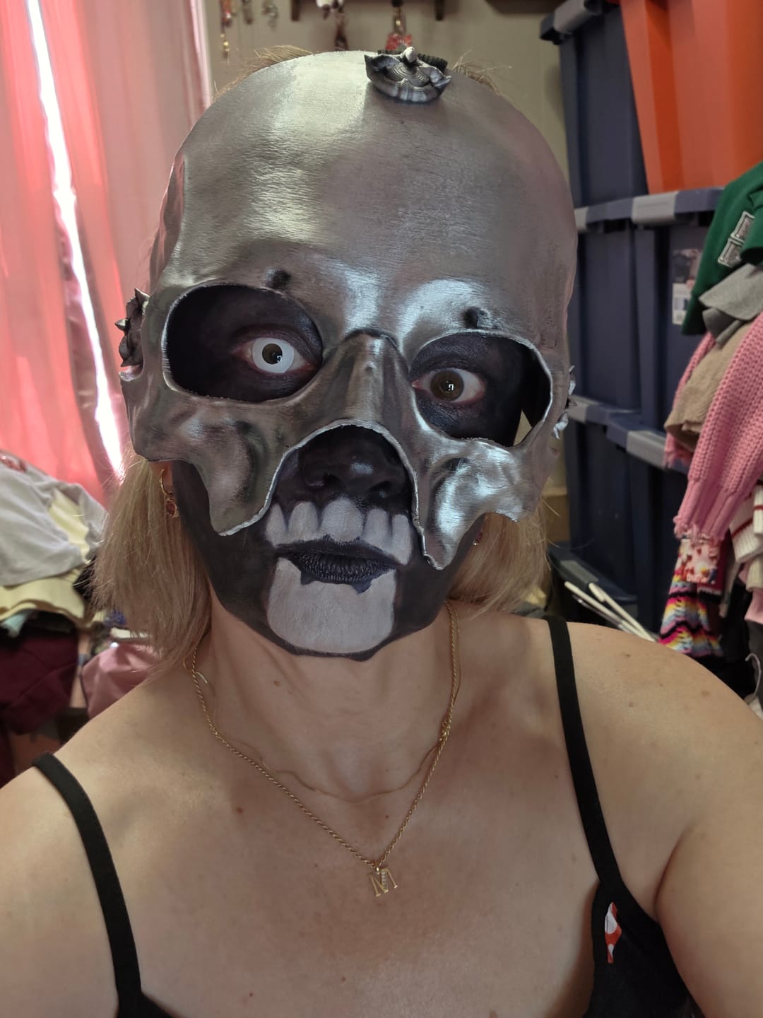 Customer photo review of Halloween Whiteout Prescription Colored Contact Lenses