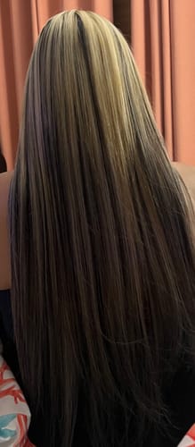 Customer photo review of Virgin Injection Tape in Hair Extensions Silver Highlights #1B/S/1B