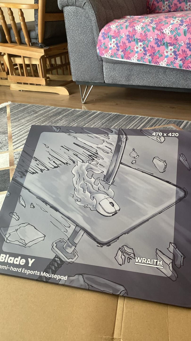 Customer photo review of Wraith Blade Y Hard Mousepad