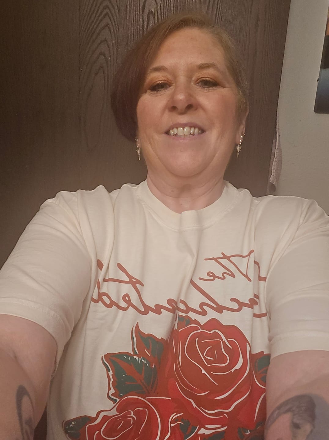 Customer photo review of Enchanted Rose Flower Shop Shirt