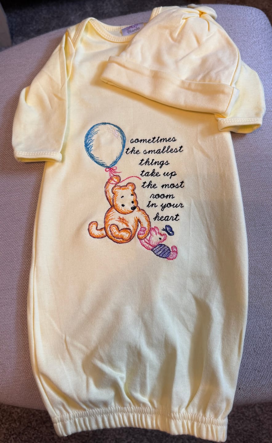 Customer photo review of Unisex Baby Gown with Hidden Zipper