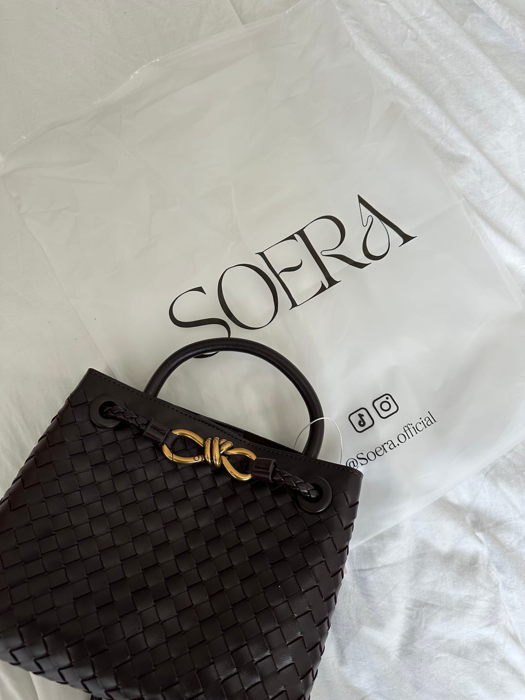 Customer photo review of Lucia Woven Bag
