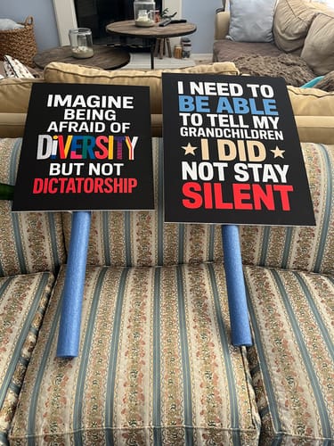 Customer photo review of Resistance, No Kings In America Protest Sign, Anti-Trump
