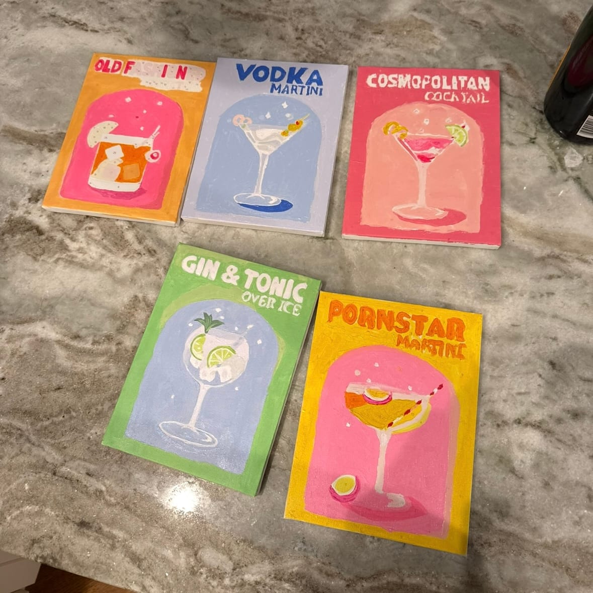 Customer photo review of 6 Mini Paintings - Colorful Cocktail Set