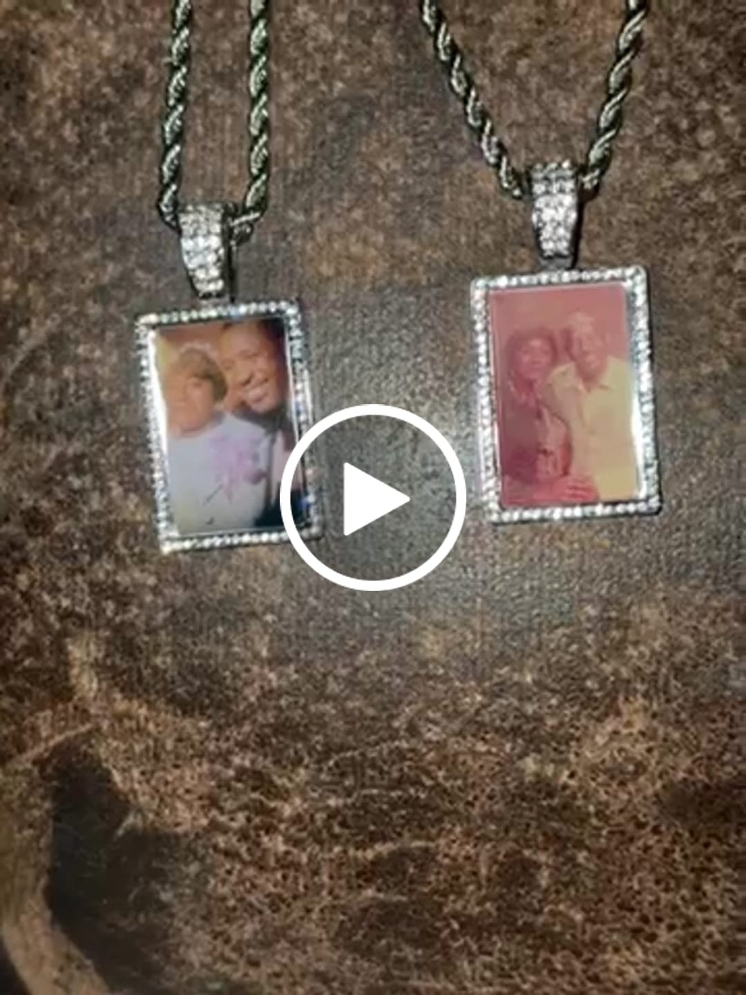 Customer video review of Personalized Diamond Studded Colorful Photo Necklace