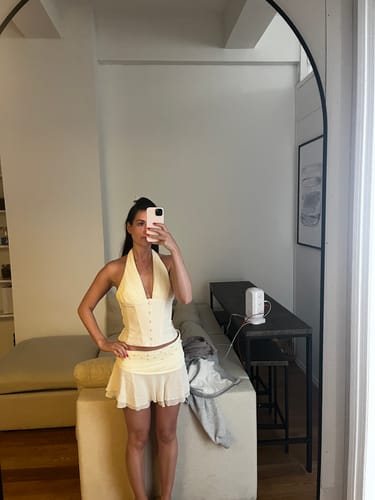 Customer photo review of Lisa Button Up Top - Ivory