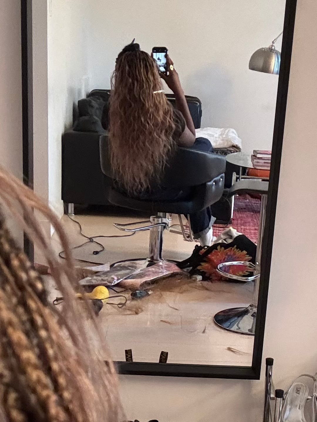 Customer photo review of Color #8 Light Brown Body Wave Bulk Human Braiding Hair