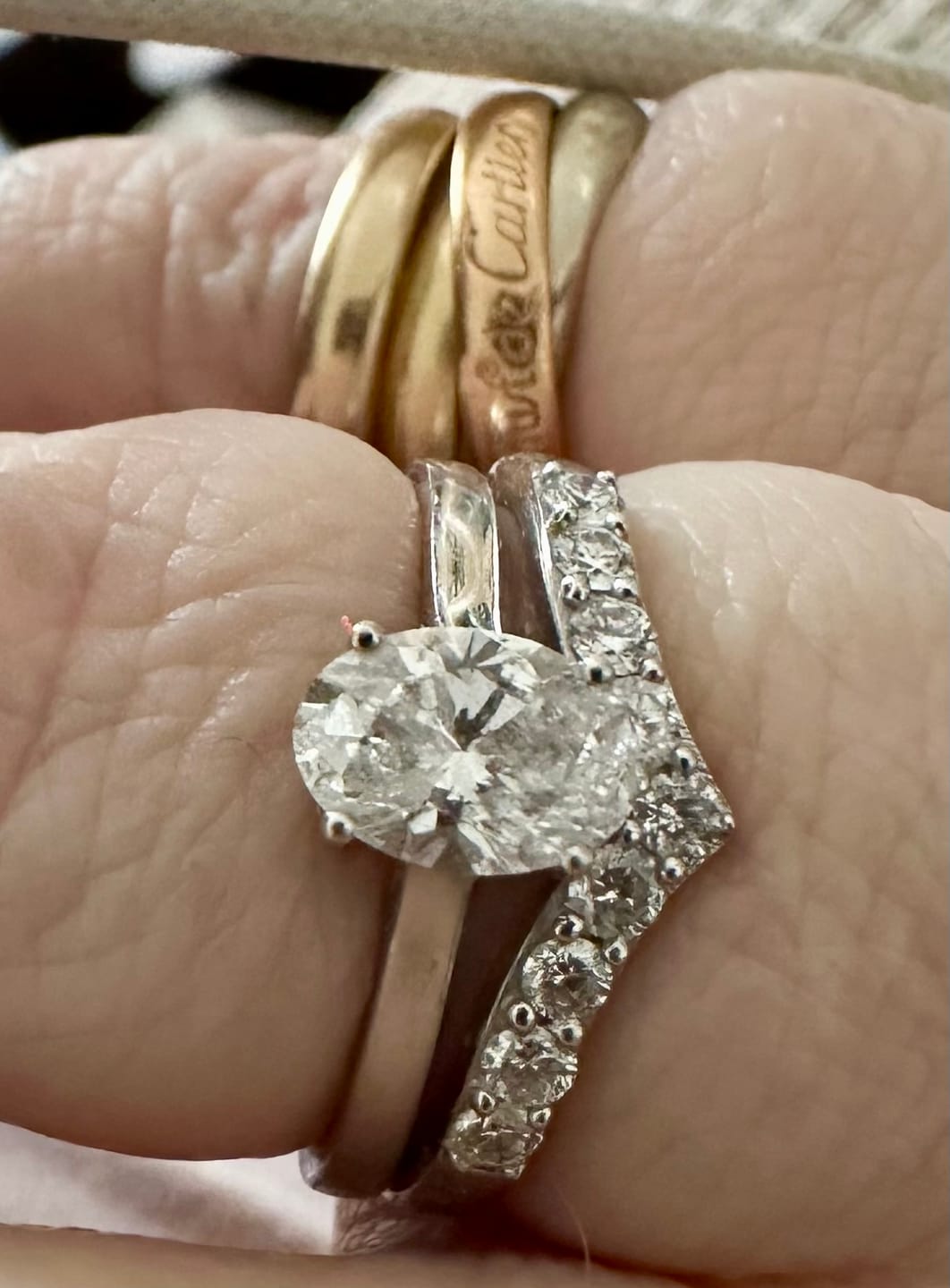 Customer photo review of Versa Stardust Lab Grown Wishbone Ring