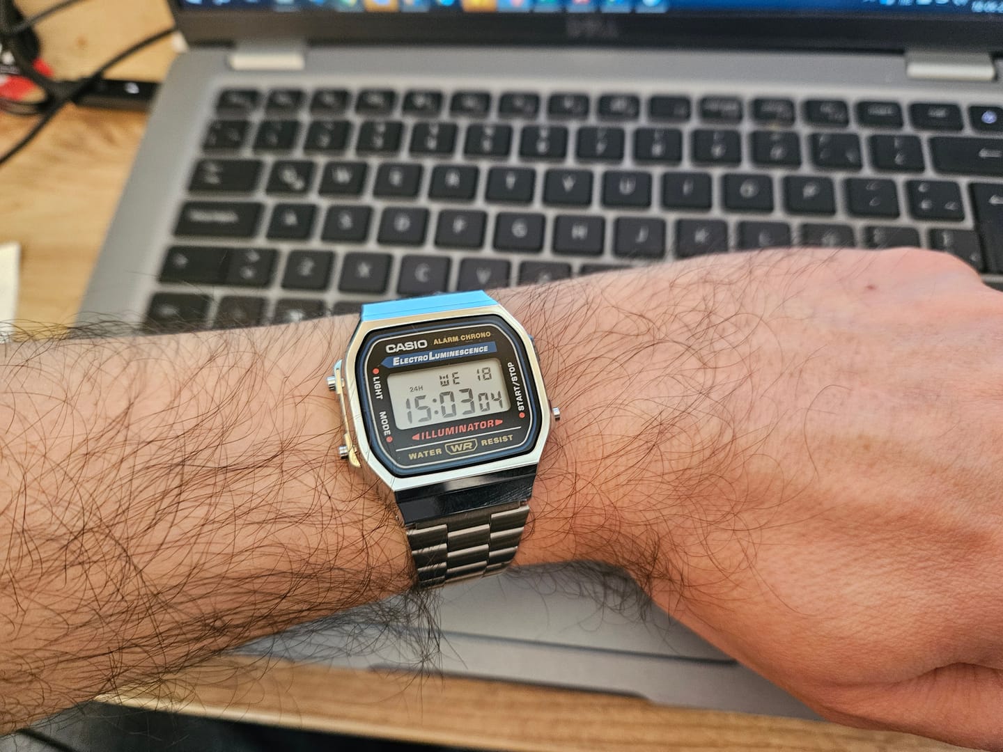 Customer photo review of Reloj Casio Vintage A168WA-1WDF Electroluminescence Plateado
