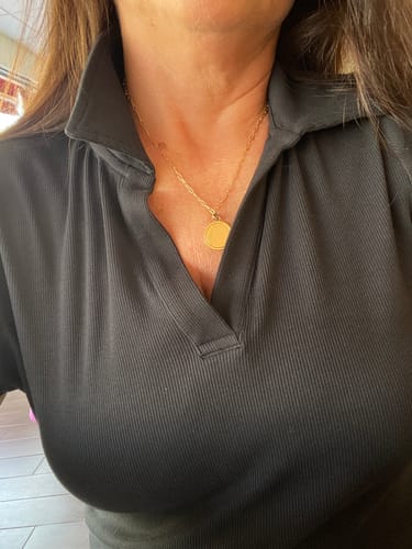 Customer photo review of Engravable Compass Necklace