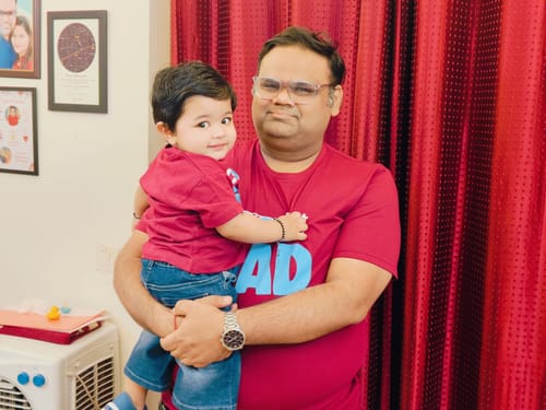 Customer photo review of Power Pair - Coolest Dad-Son Combo Tees