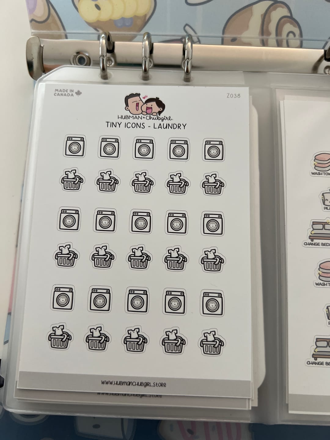 Customer photo review of Tiny Icons - Laundry Planner Stickers