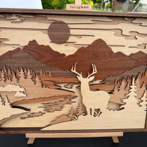 Customer photo review of Multilayer mountain wall art panel laser cut svg file