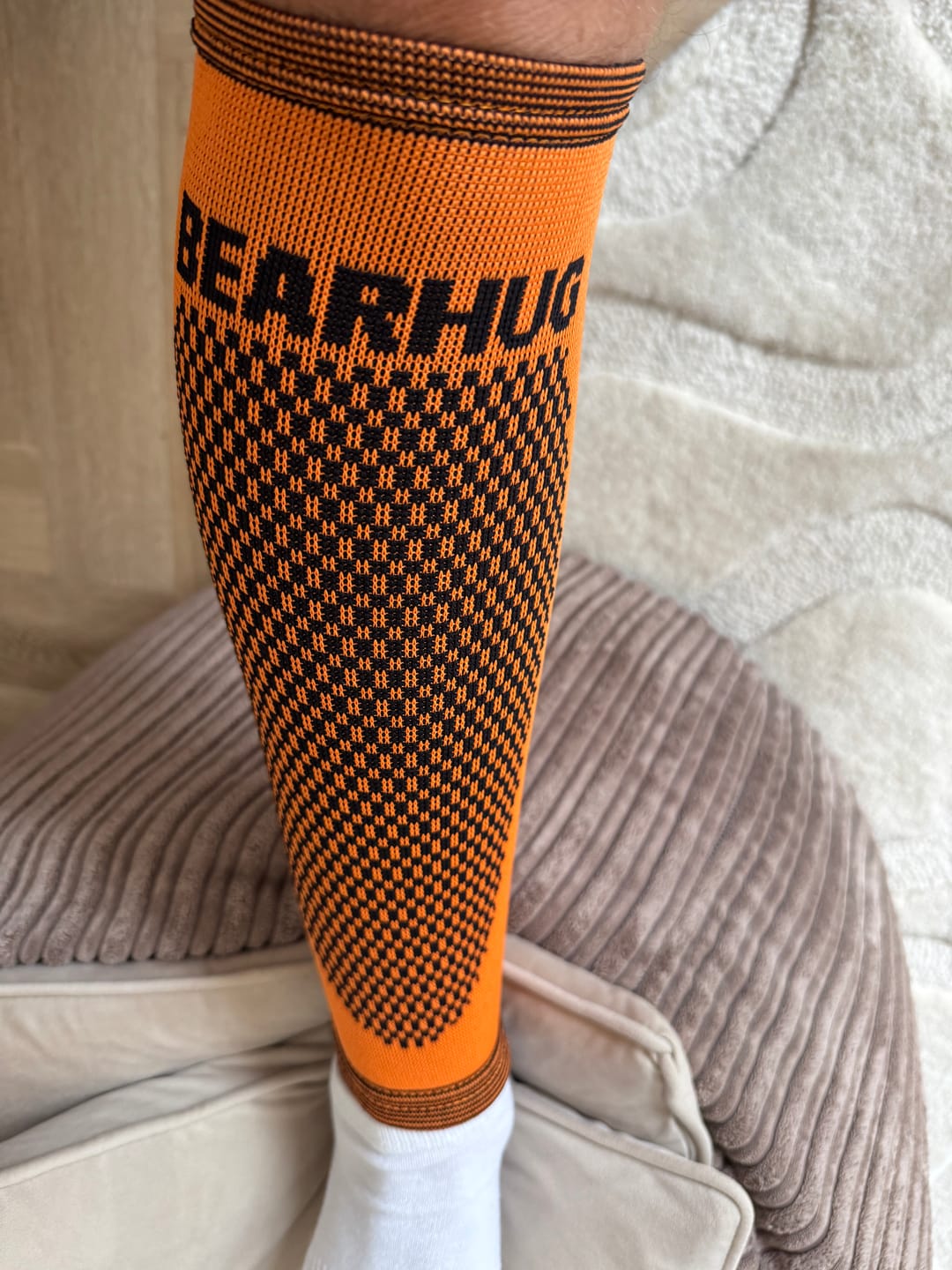 Customer photo review of Pair of Calf Compression Support Sleeves For Shin Splint Pain Relief