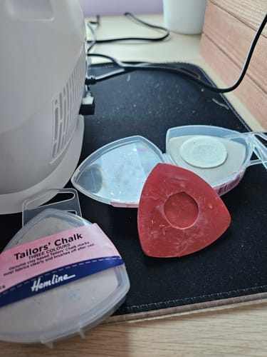 Customer photo review of Tailors Chalk Assorted Colours Triangle Pack of 3