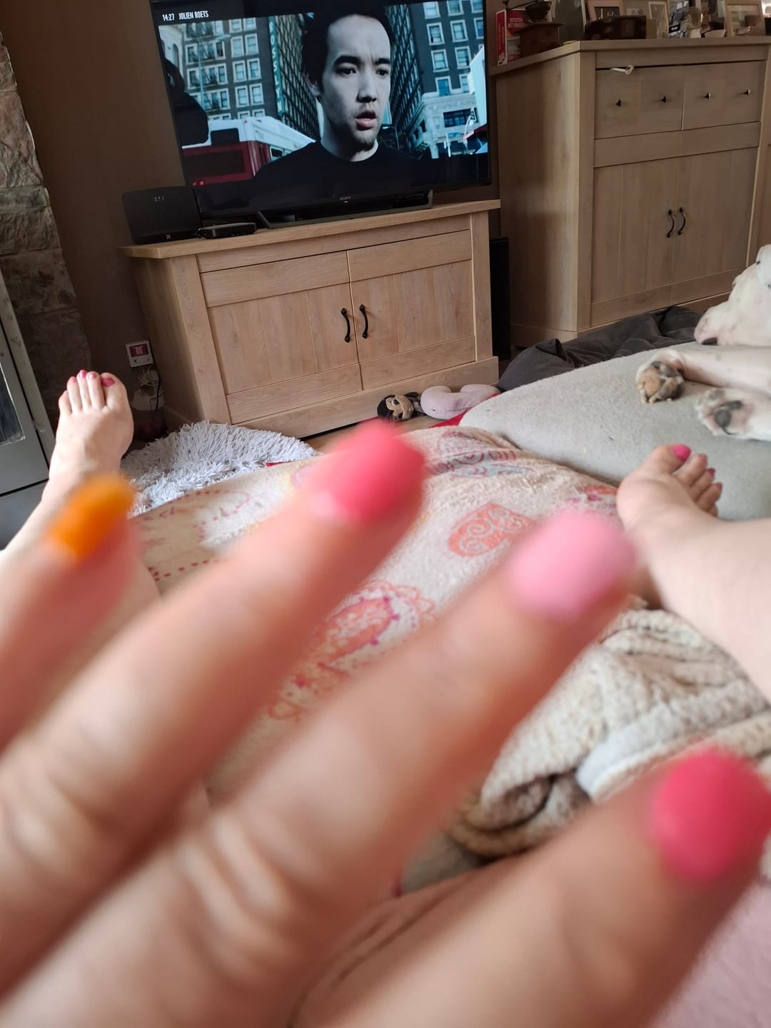 Customer photo review of Tangerine Orange Dipping Powder