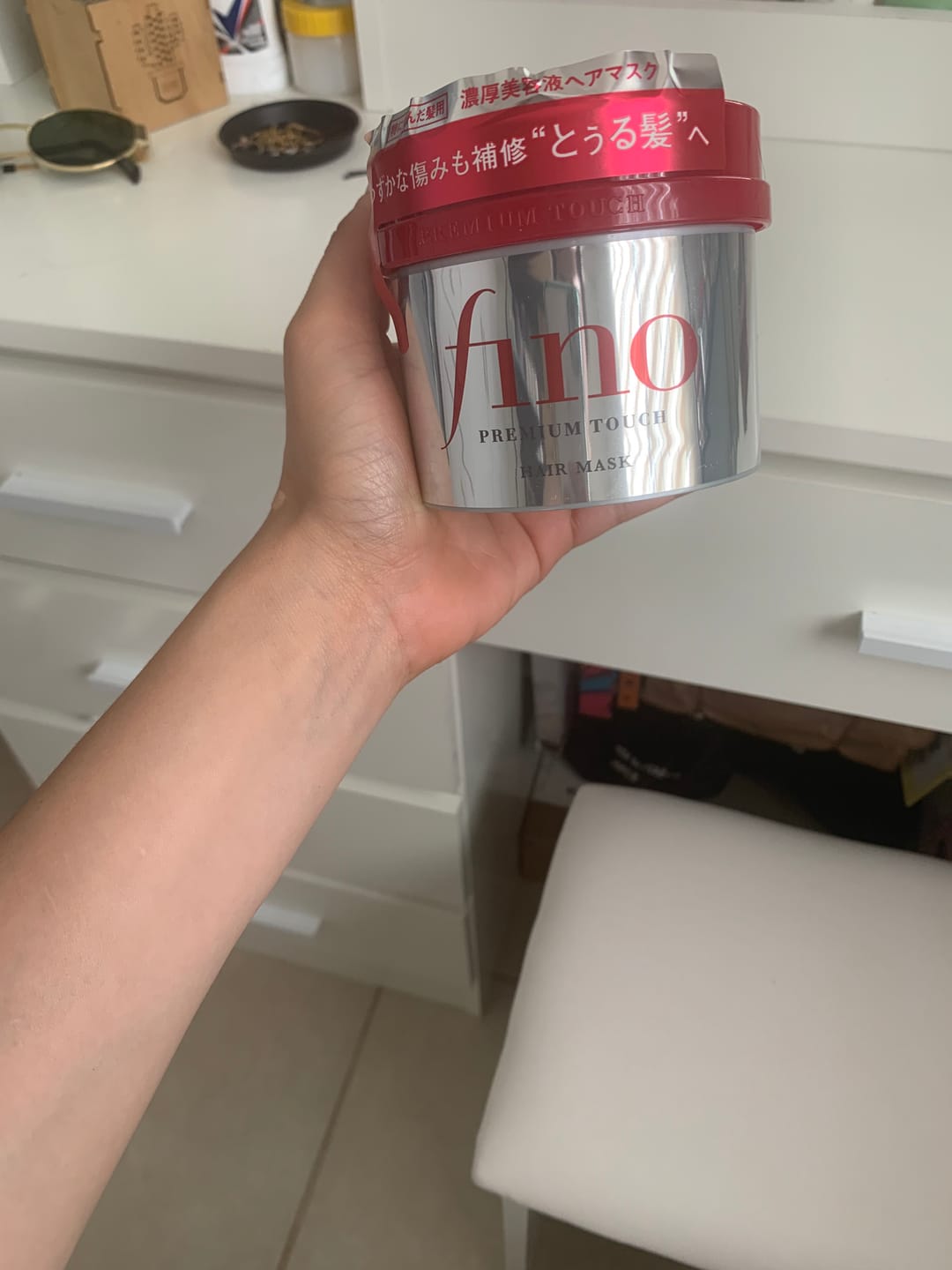 Customer photo review of Shiseido Fino Hair Mask Treatment 230g