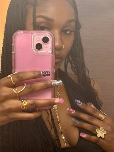 Customer photo review of Heavy Duty Pink iPhone Case