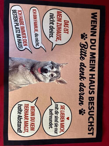 Customer photo review of Begrüßungskomitee - Individuelle Fußmatte