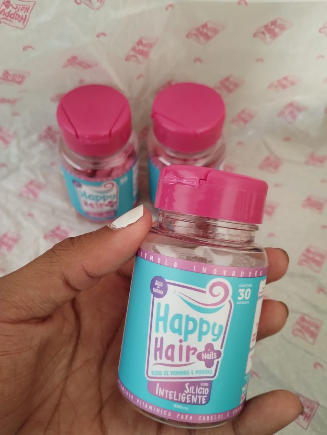 Customer photo review of Happy Hair 3 Potes Embaixadores
