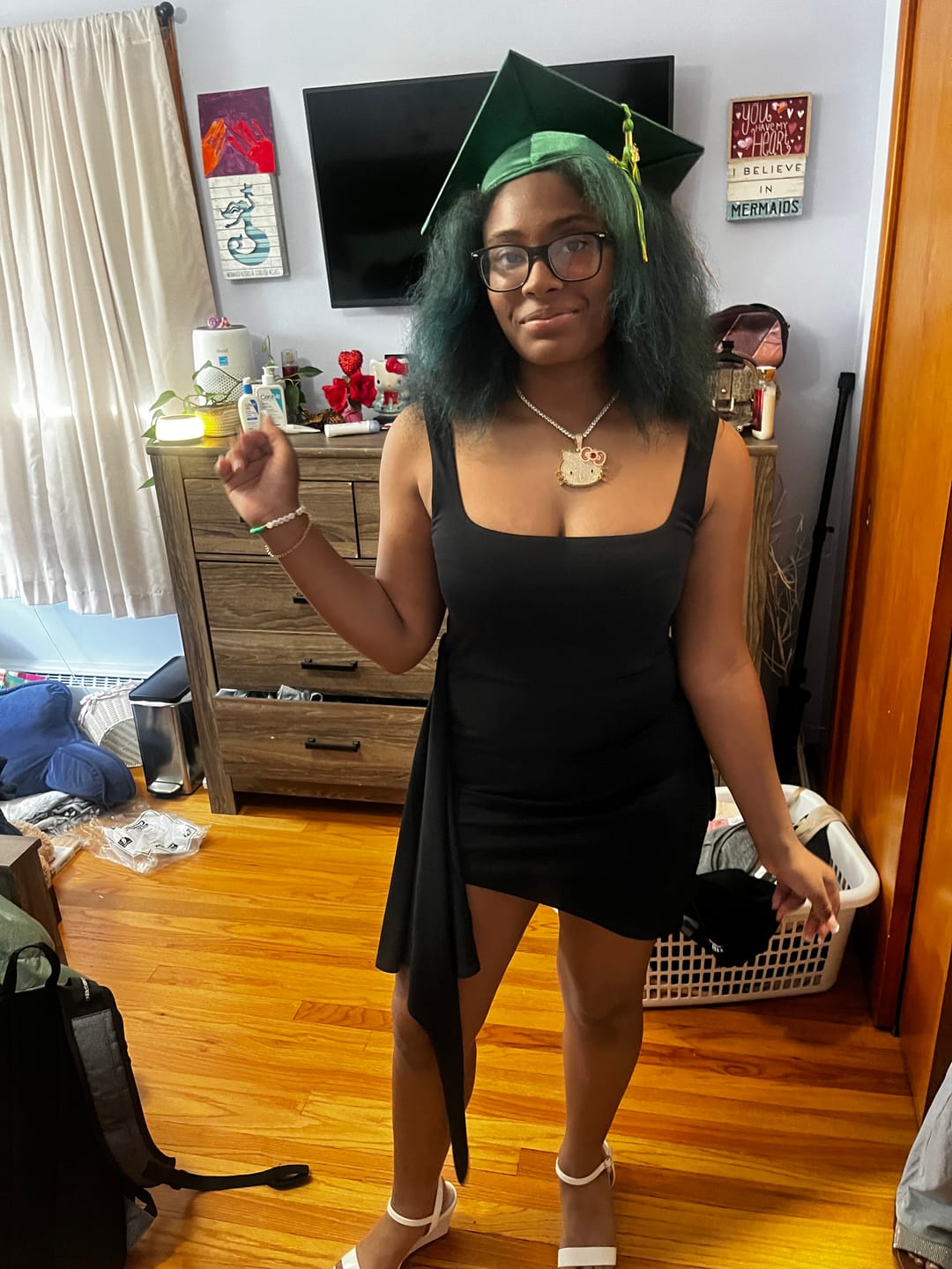 Customer photo review of Iced Out Kitty Necklace