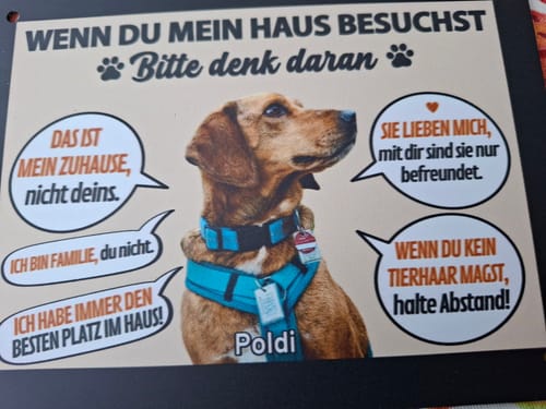 Customer photo review of Begrüßungskomitee - Individuelles Metallschild