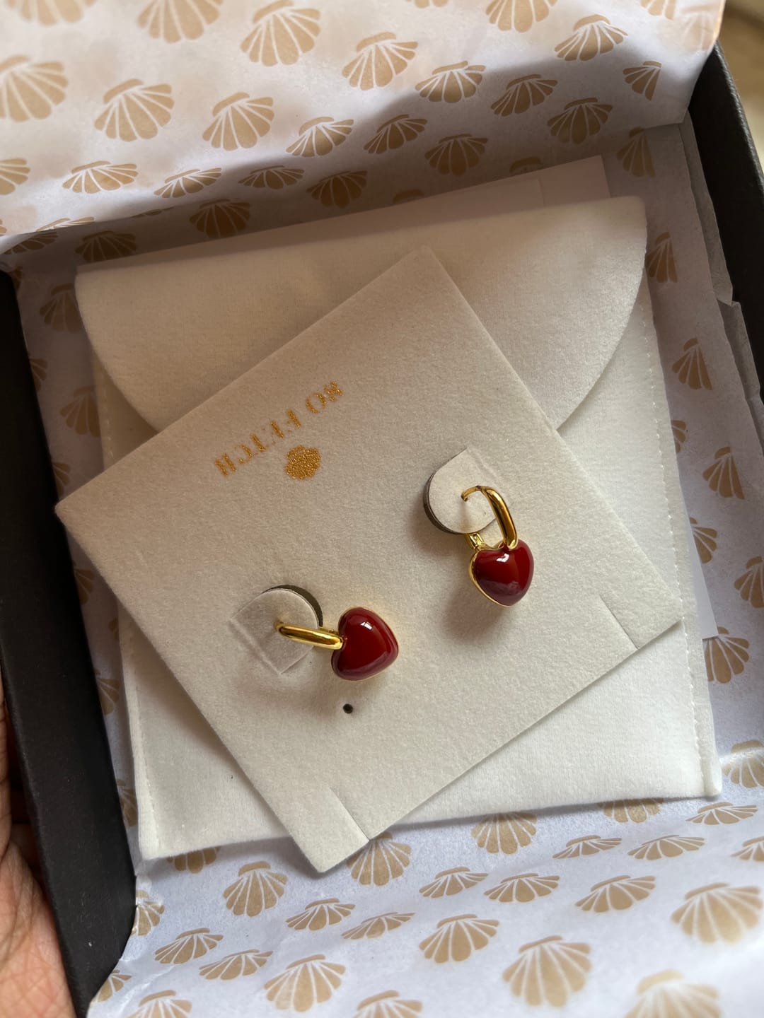 Customer photo review of The Little Heart Earrings