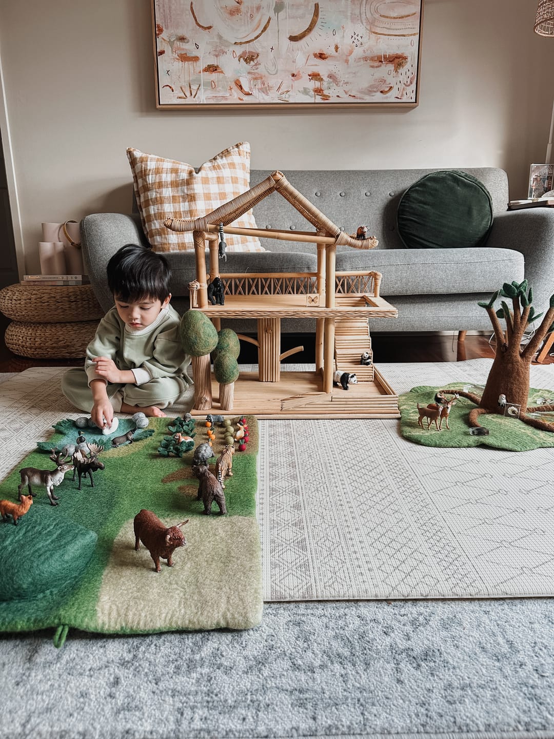 Customer photo review of Large Farm Play Mat Playscape