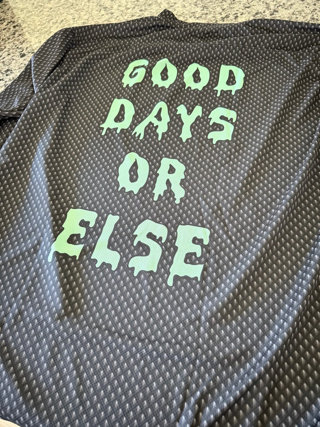 Customer photo review of Good Days or Else Bike Jersey