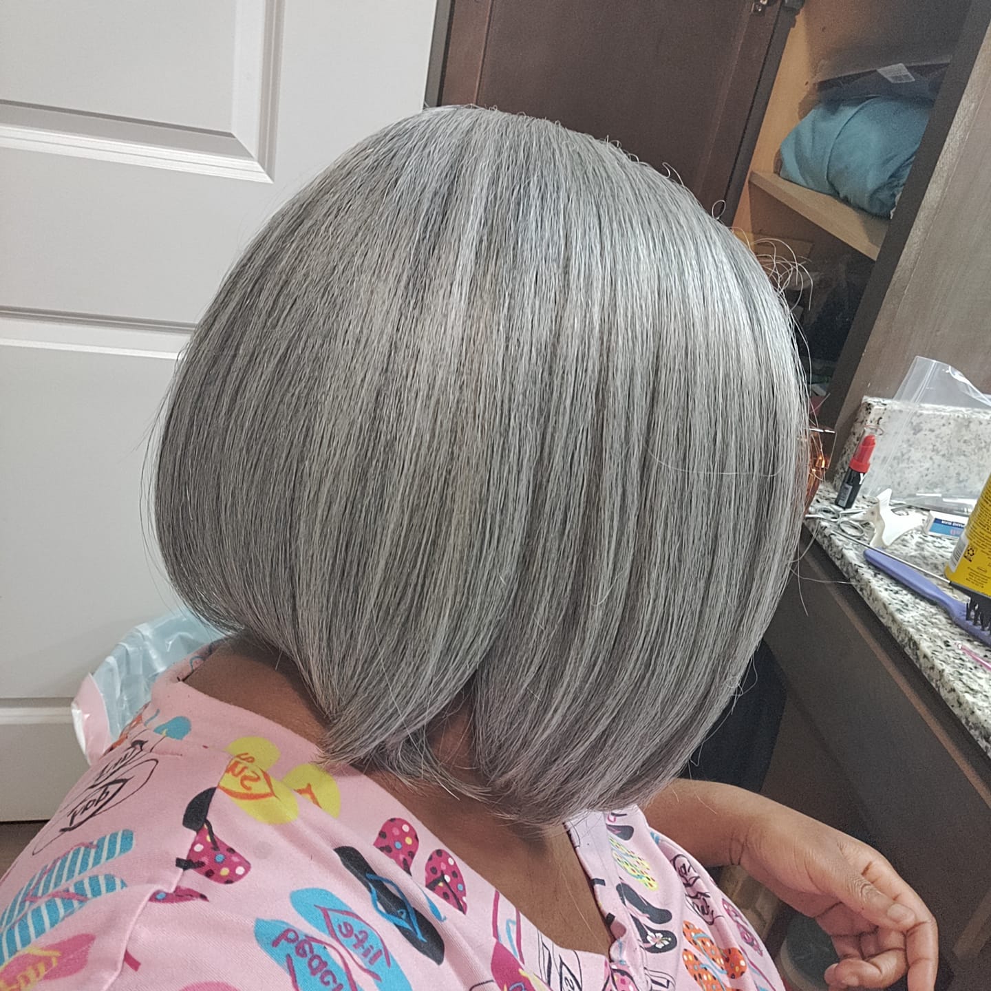 Customer photo review of Model Model Miss Divine Human Hair Blend Glueless HD Lace Front Wig - GAIA