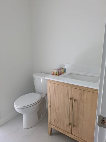 Customer photo review of Lily - 30" White Oak, Floor Standing Modern Bathroom Vanity with White Quartz Top *** FLOOR MODEL ***