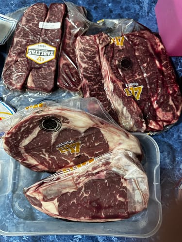 Reseña con foto de un cliente sobre Rib Eye Steak Black Brangus