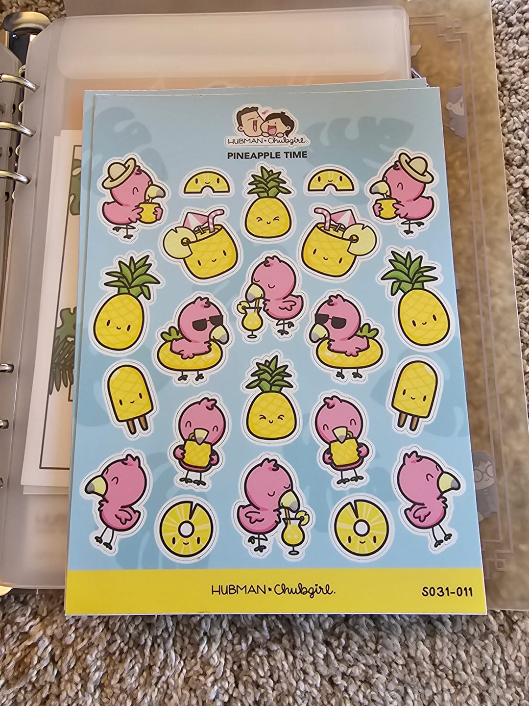 Customer photo review of Sticker Sheet - Pineapple Time