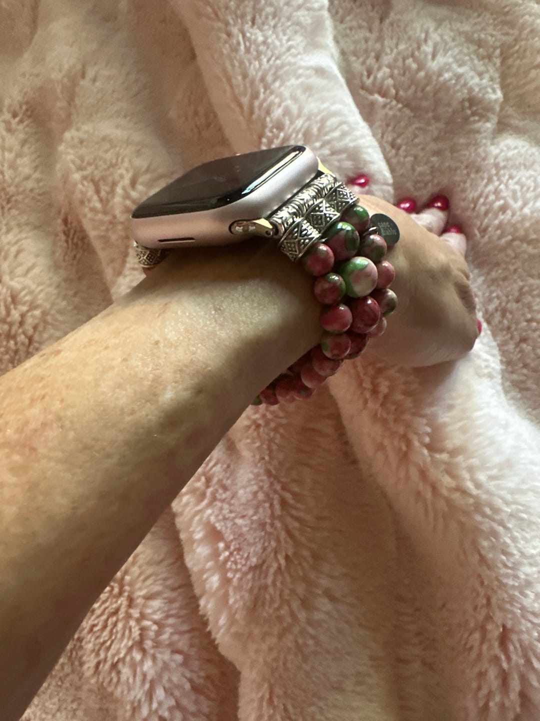 Customer photo review of Eternal Love Stretch Apple Watch Band
