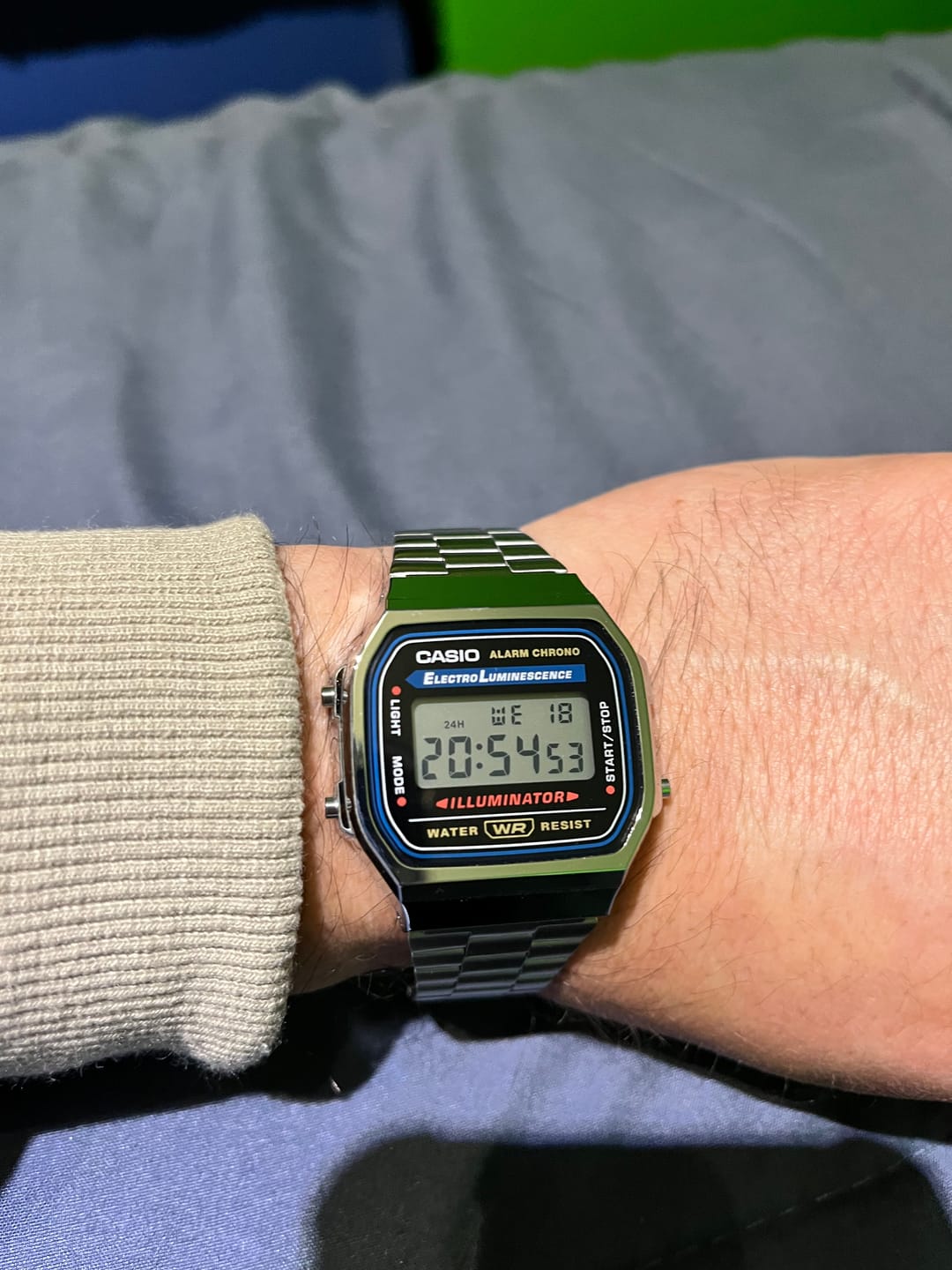 Customer photo review of Reloj Casio Vintage A168WA-1WDF Electroluminescence Plateado