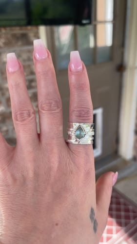 Customer photo review of Aquamarine Celestial Fidget Ring