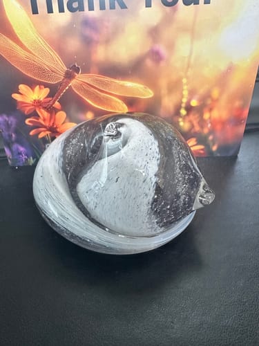 Customer photo review of Memorial Sleeping Cat with Infused Cremation Ash