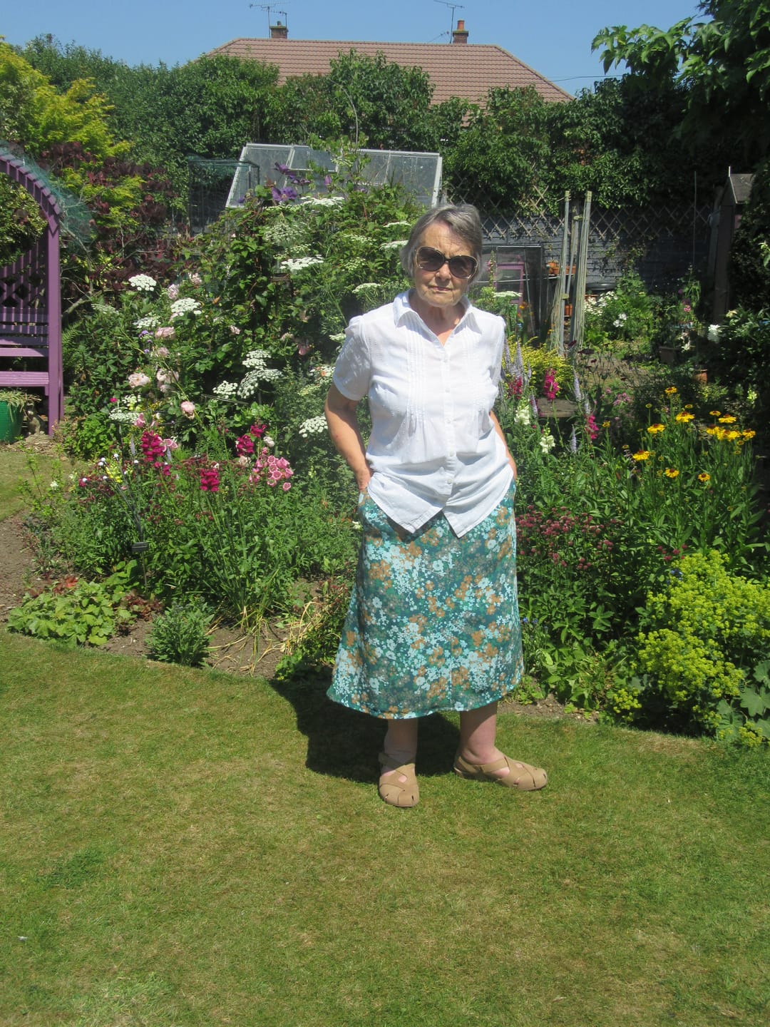 Customer photo review of Blossoming Flowers Polyester Crepe Fabric