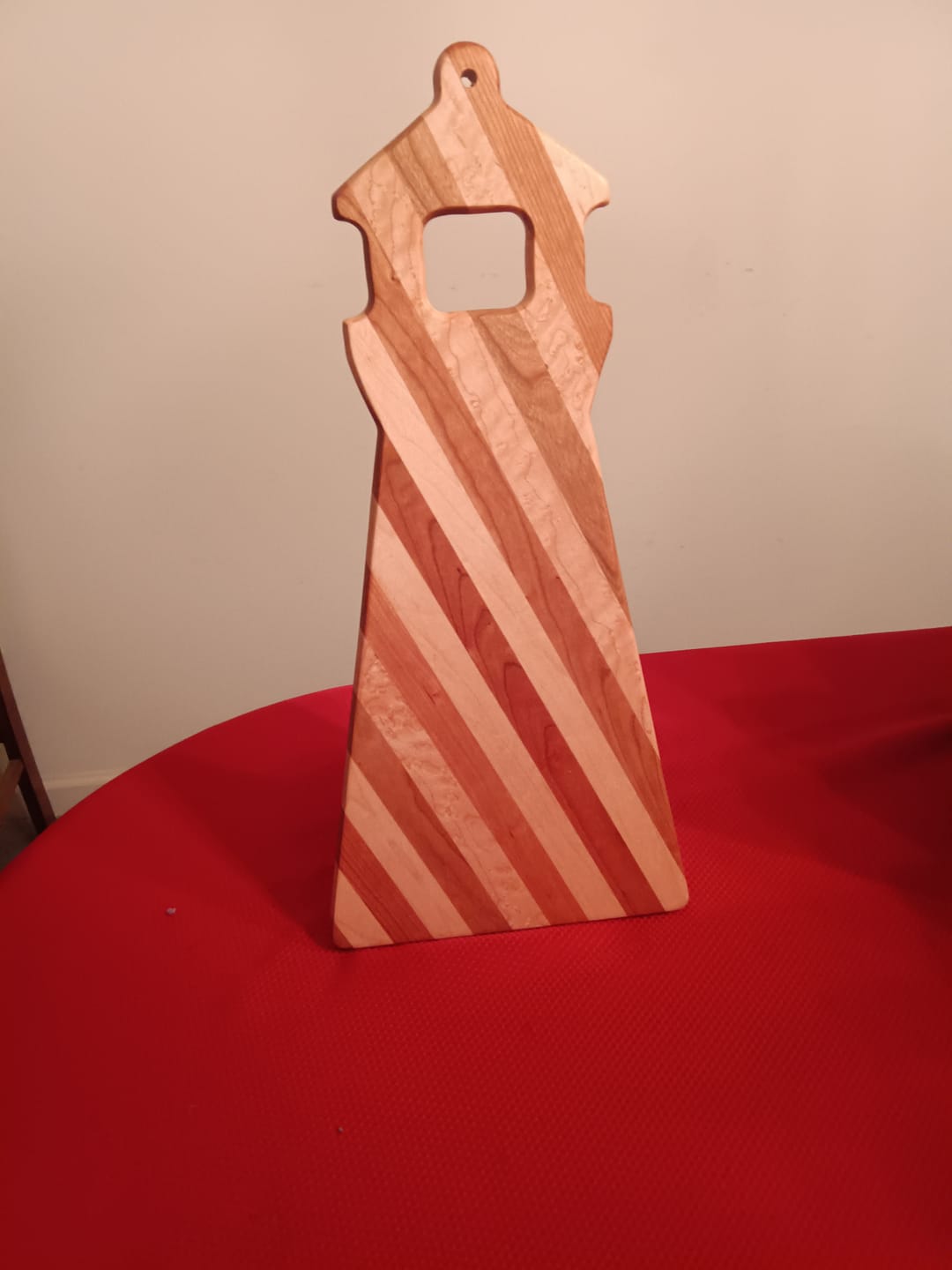 Customer photo review of 17x8" Lighthouse Shaped Serving Board Acrylic Router Template